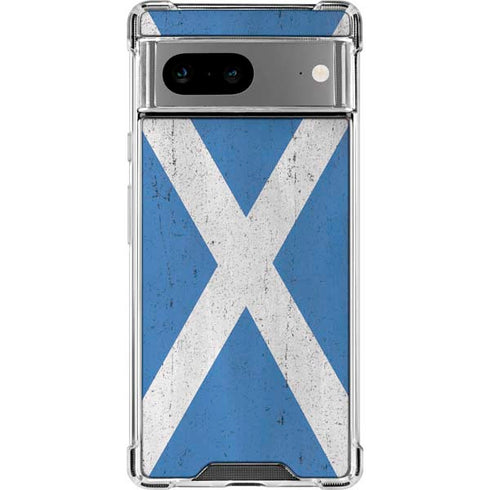 Scotland Flag Distressed Google Pixel 7a Clear Case